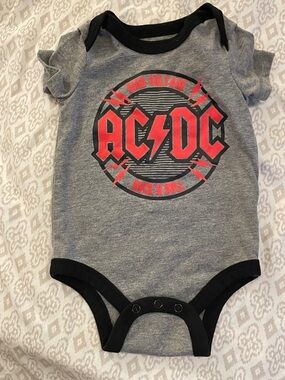 AC/DC Baby Onesie SZ 3-6 months Rock N Roll High Voltage